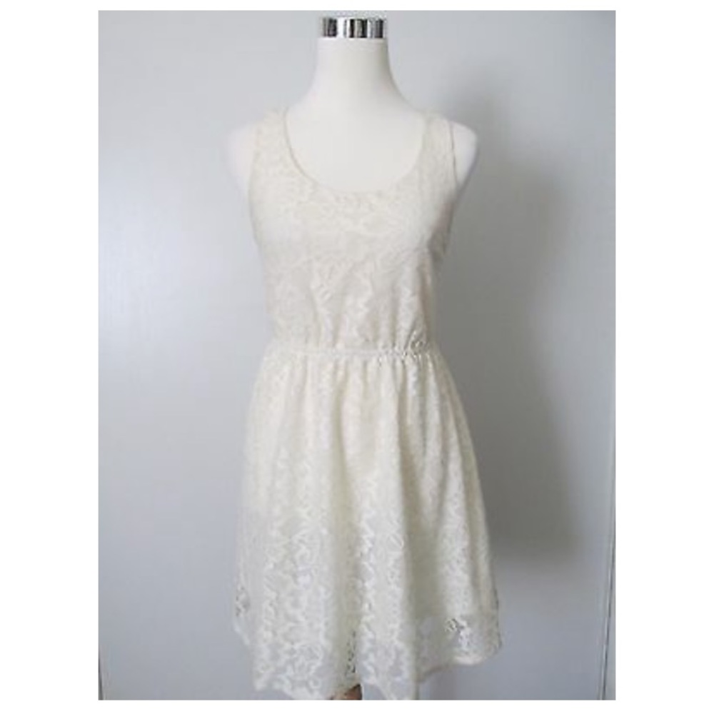 Divided by H&M Ivory Lace Open Back Skater Dress